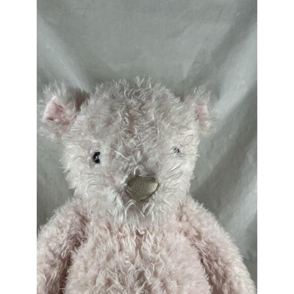 Jellycat Baby London Whisper Pink Bear Angora Plush Stuffed Animal Retired Rare - Picture 3 of 12